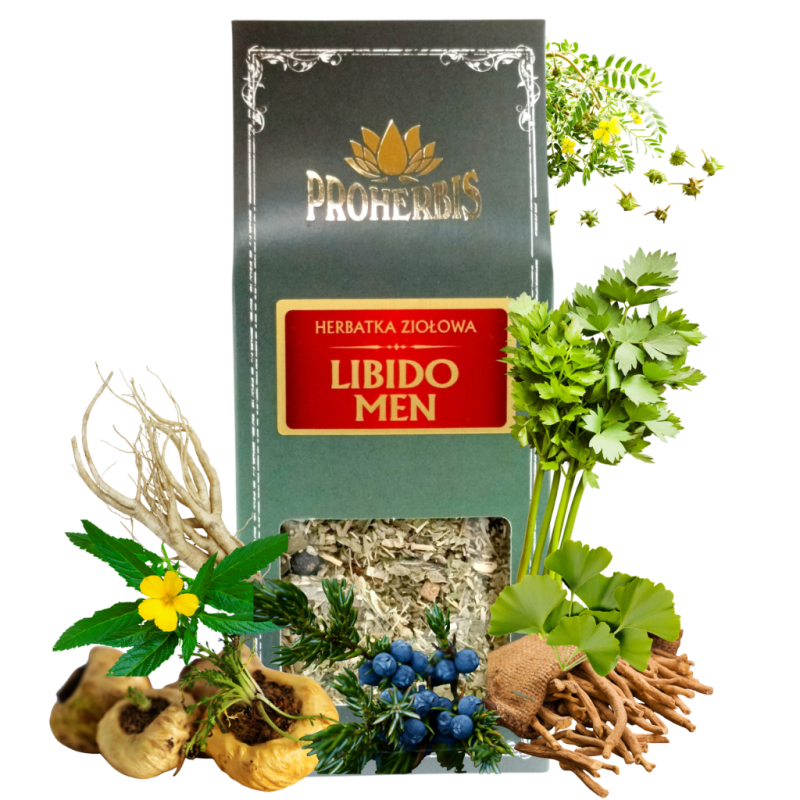 Herbatka ziołowa 100 g — maca, damiana, buzdyganek