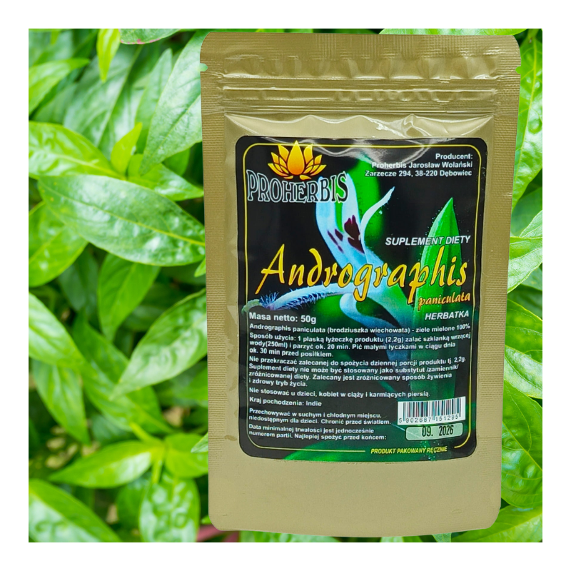 Andrographis Paniculata 100% mielone 50g naturalne wsparcie odporności