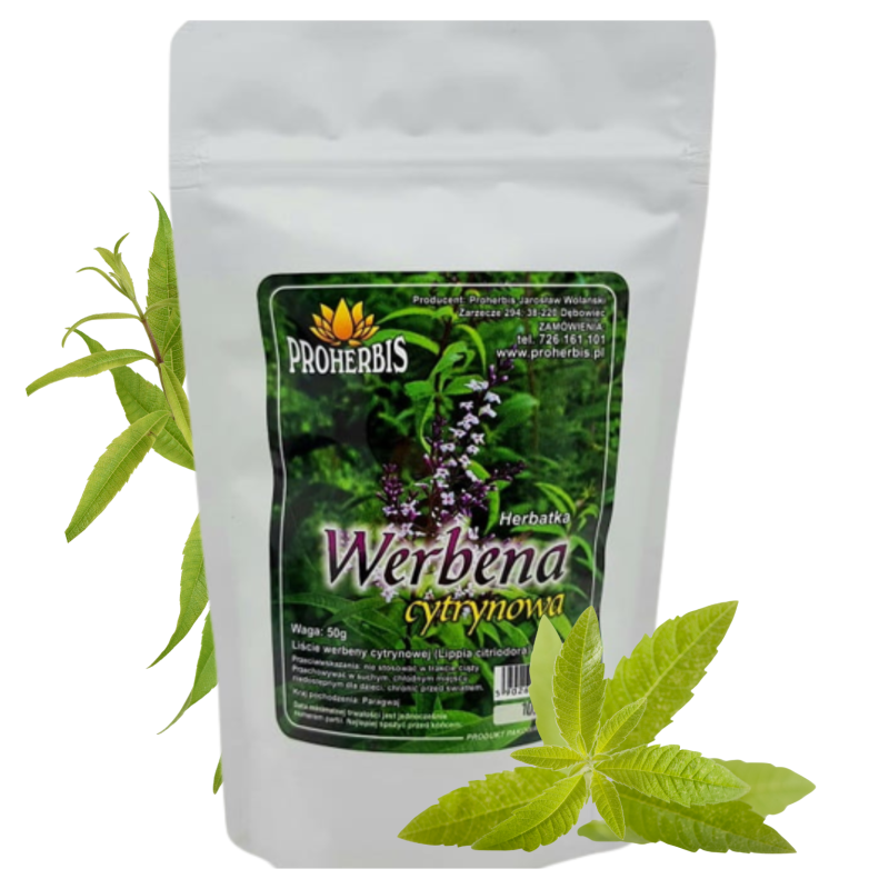 Werbena cytrynowa liść 50g – susz ziołowy, na relaks i trawienie