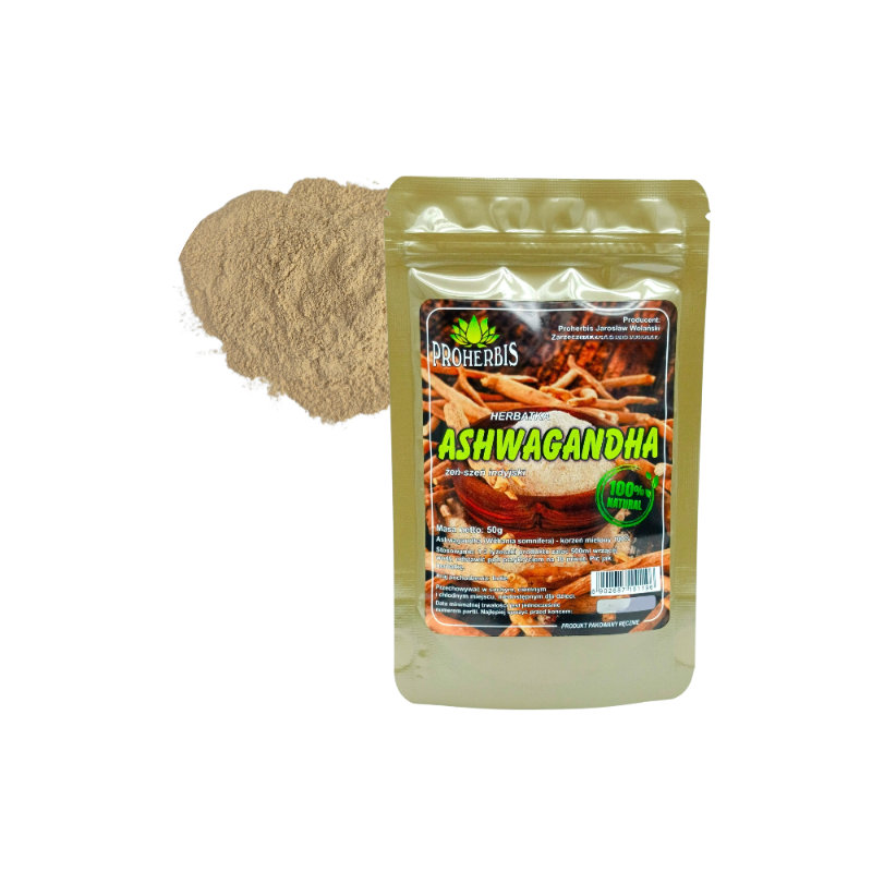 Ashwagandha 100% korzeń mielony naturalna herbatka indyjskiego żeń-szenia