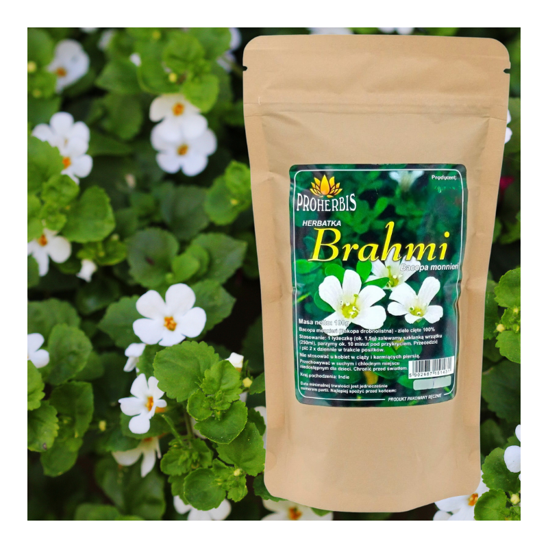 Brahmi Bacopa monnieri 100g susz ziołowy suplement na koncentrację i umysł